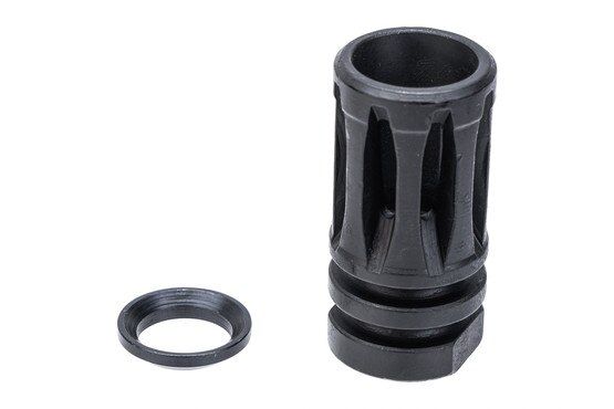 AR-15 flash hider with crush washer.